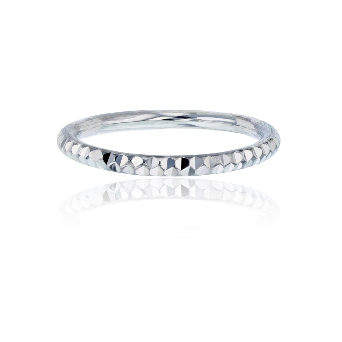 Sterling Silver Silver Plated Diamond Cut Plain Band