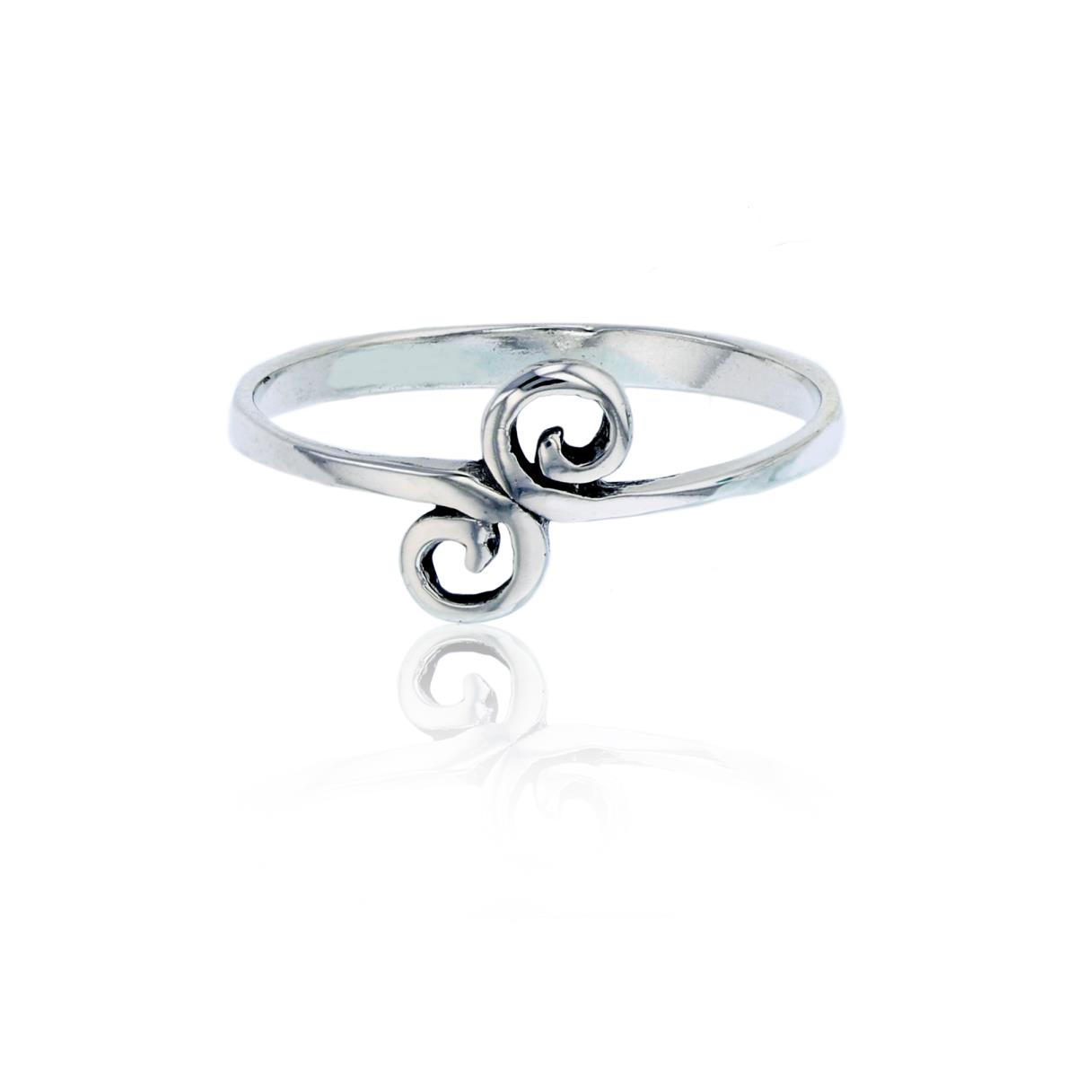 Sterling Silver Silver Plated Polished Filigree Fashion Ring