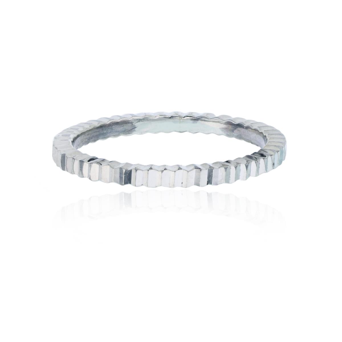 Sterling Silver Silver Plated Diamond Cut Eternity Ring