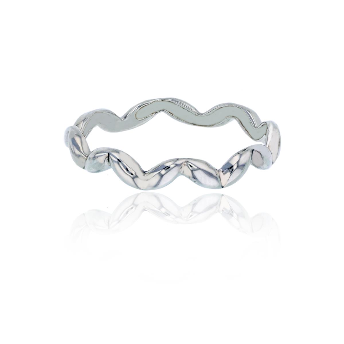 Sterling Silver Silver Plated Polished Wavy Fashion Ring