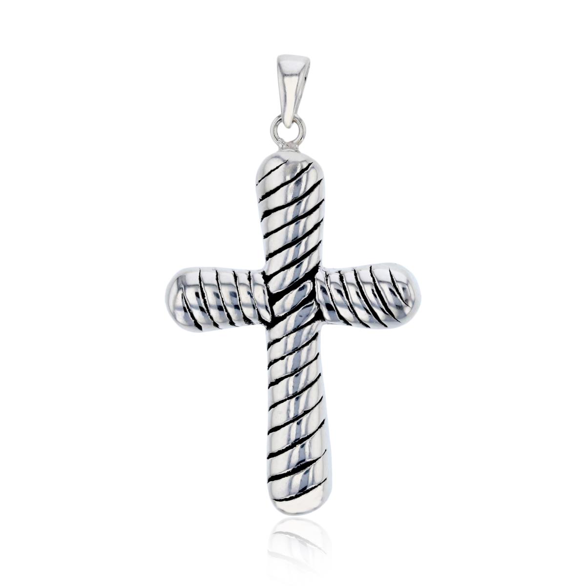 Sterling Silver Oxidized Electroformed Cross Pendant