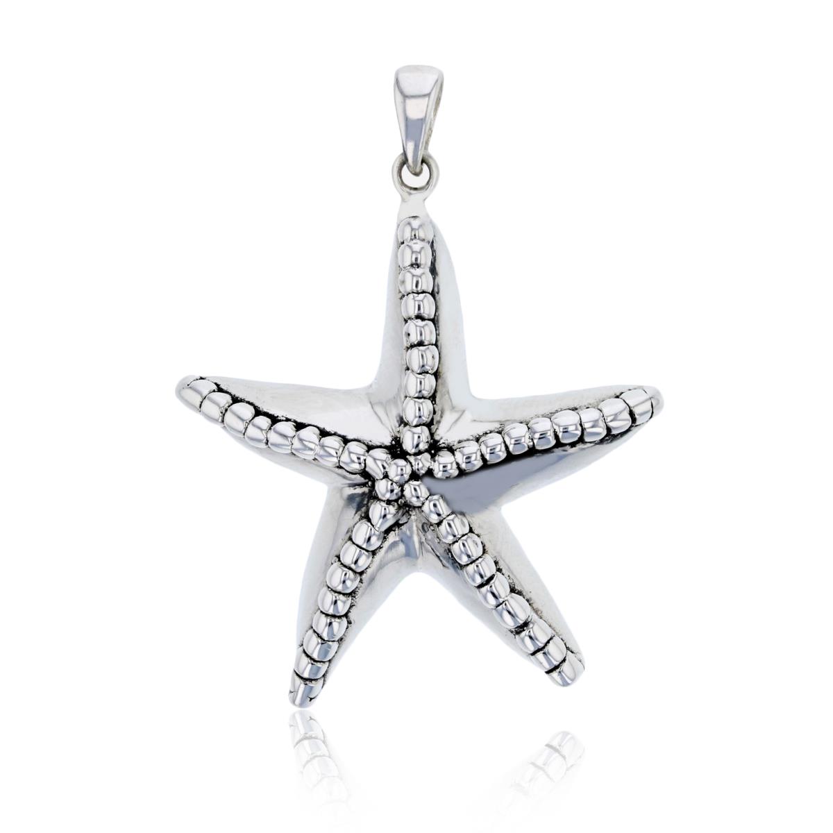 Sterling Silver Oxidized Electroformed Starfish Pendant