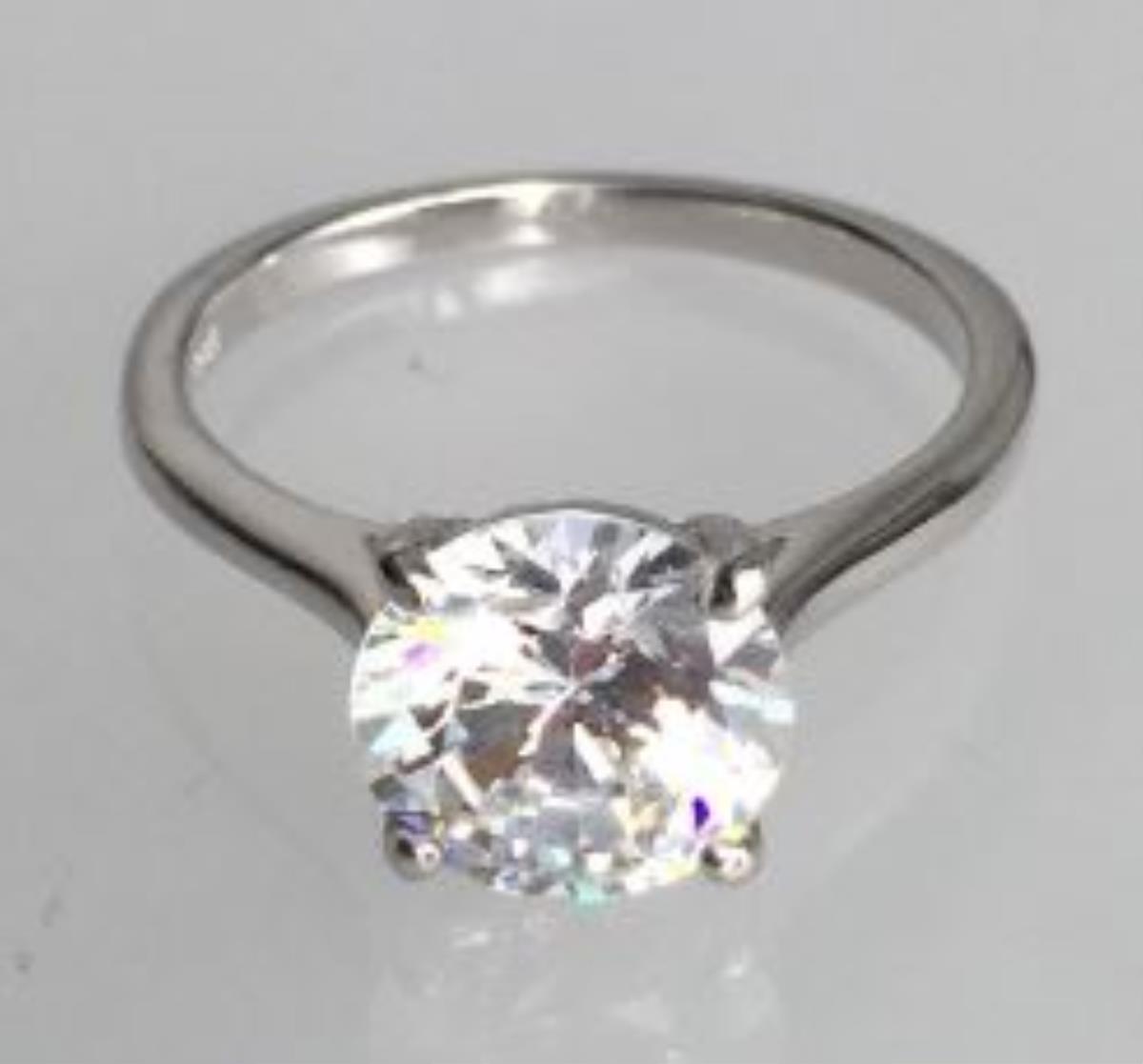 Brass 9.00mm Round Cut Solitaire Ring
