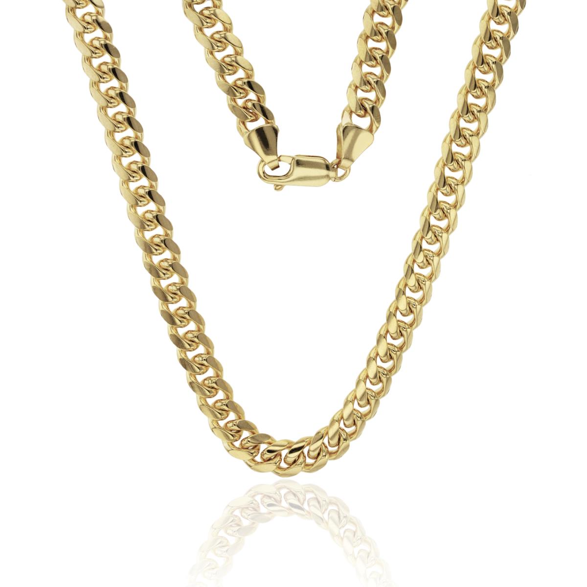 14K Yellow Gold 5.75mm 24" Solid Cuban 160 Chain