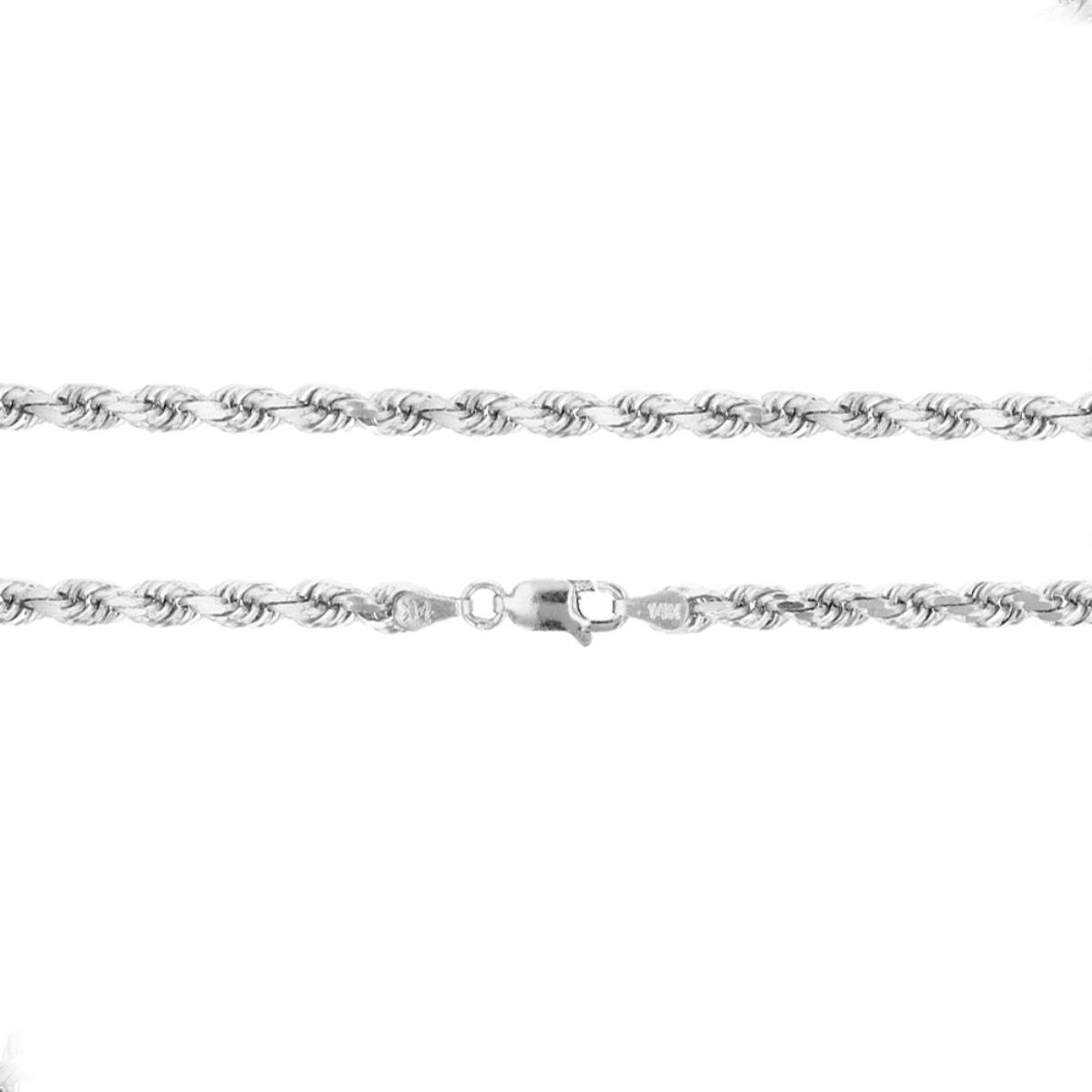 Sterling Silver Anti-Tarnish 3.90mm 080 18" DC 8 Side Rope Chain