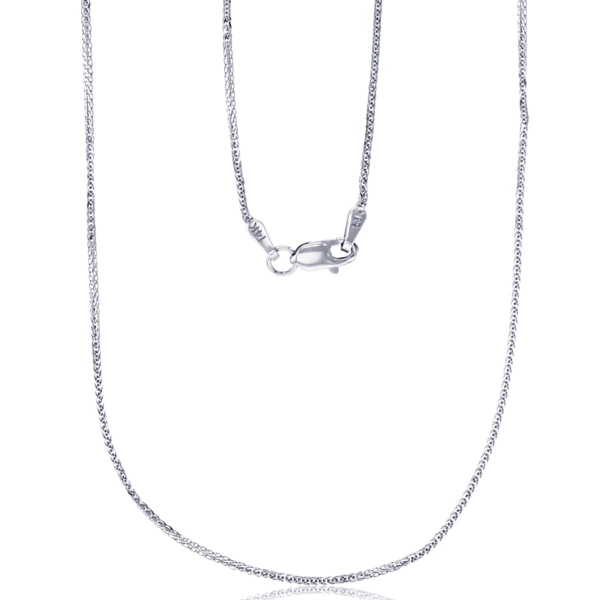 14k White Gold DC 1.10mm 019 16" Triple Spiga Wheat Chain  
