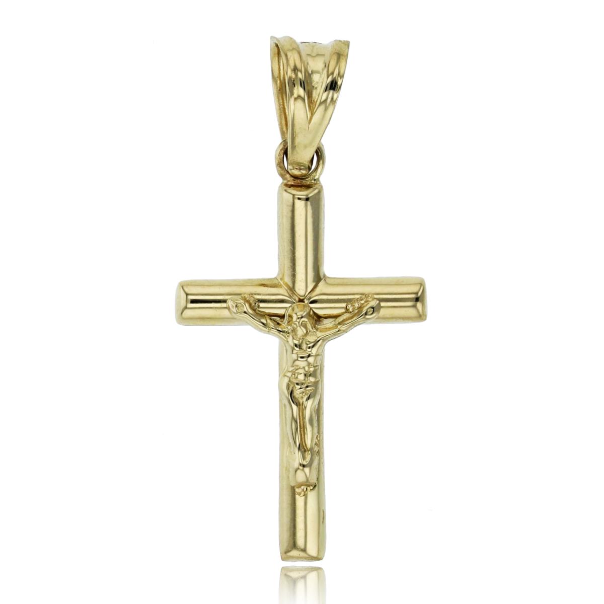 14K Yellow Gold 32x15mm Polished Crucifix Cross Pendant