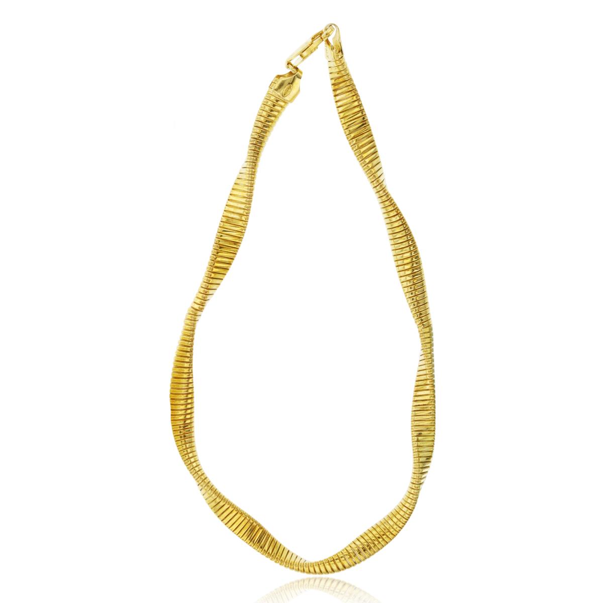 Sterling Silver Yellow 6mm 060 Gauge Twisted Tubo Gas 17" Necklace