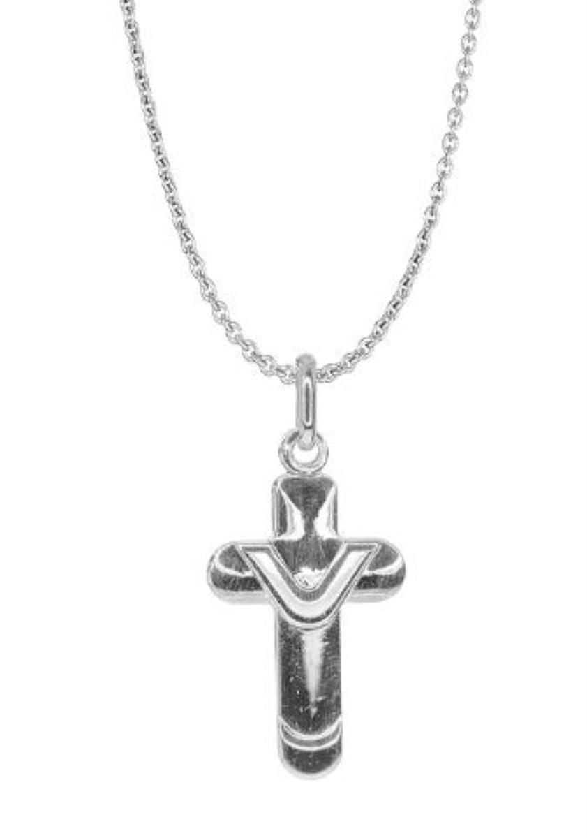 Sterling Silver Rhodium Wrapped Cross 18" Necklace