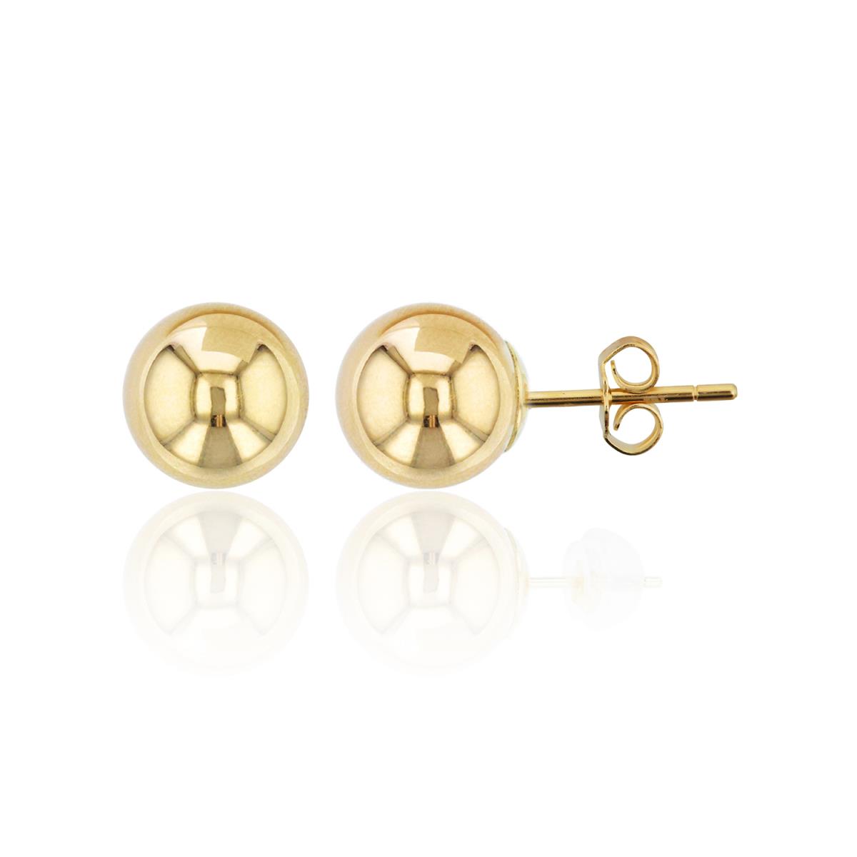 14K Yellow Gold Solid Post 3mm Ball Stud Earring