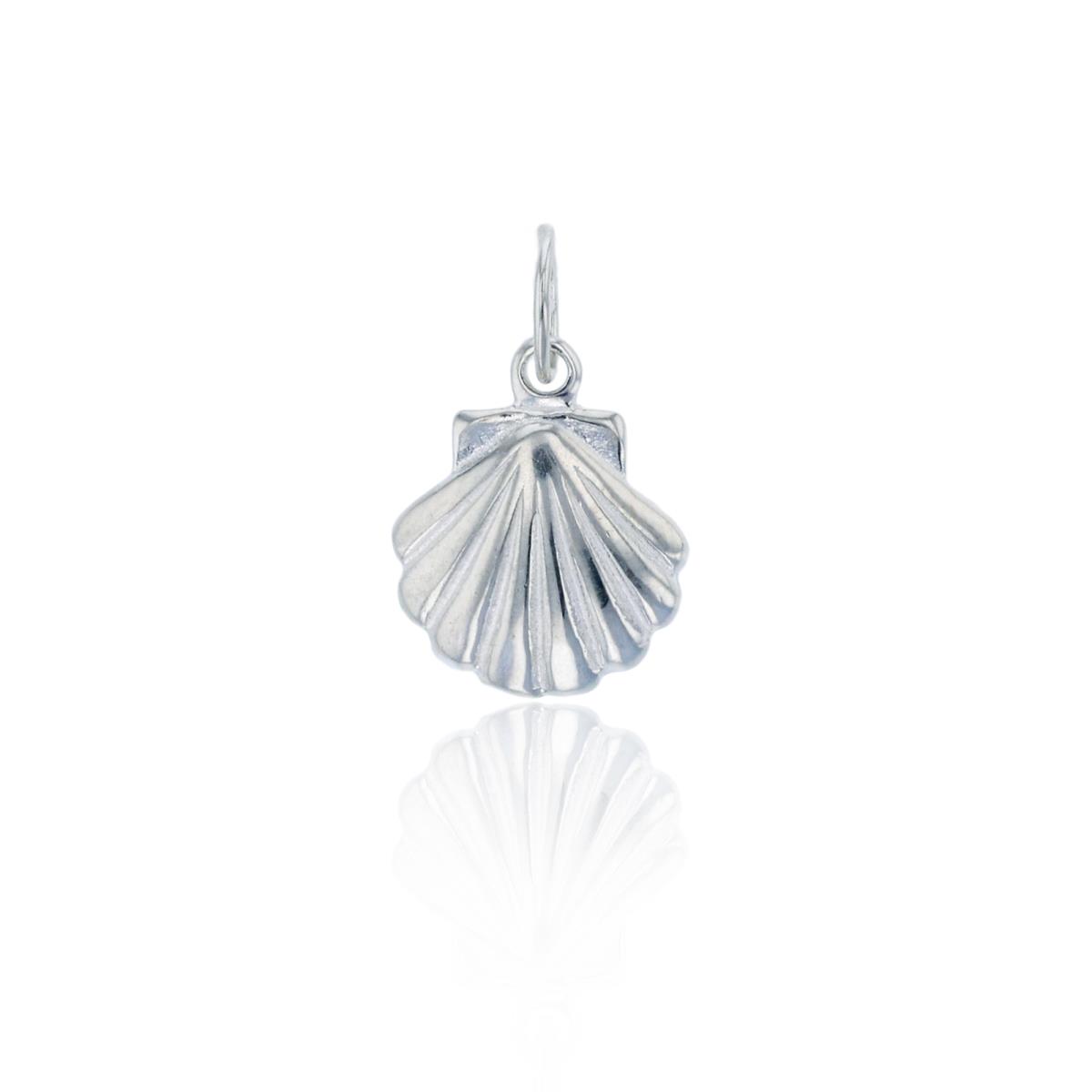 Sterling Silver Silver Plated Polished Sea Shell Pendant