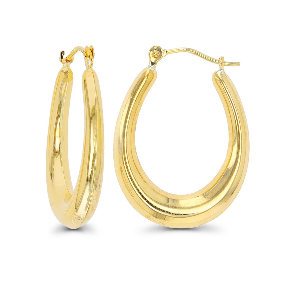 10K Yellow Gold 24x4mm High Polished Graduated Hoop Earring