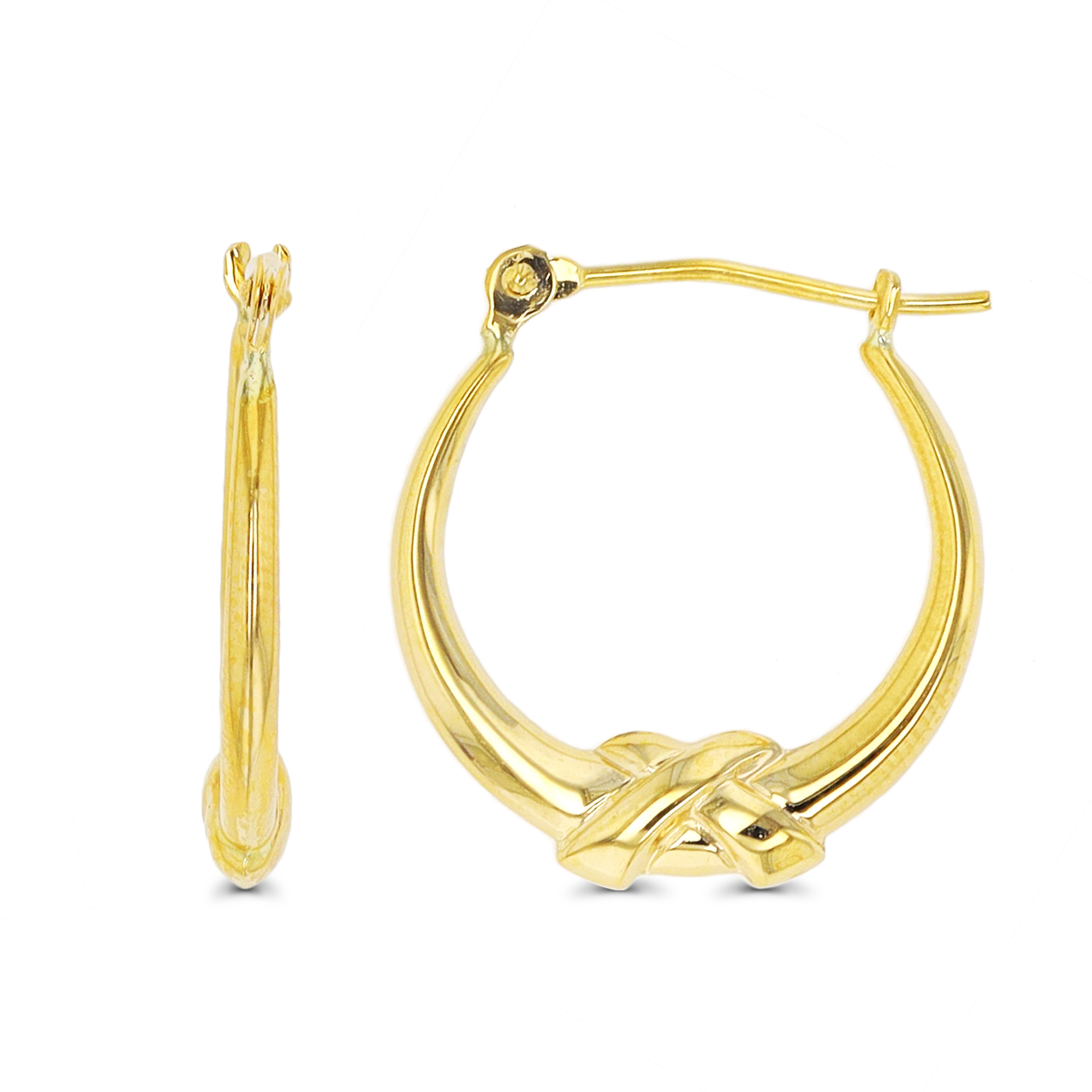 14K Yellow Gold 18x3mm High Polished Knot Hoop Earring