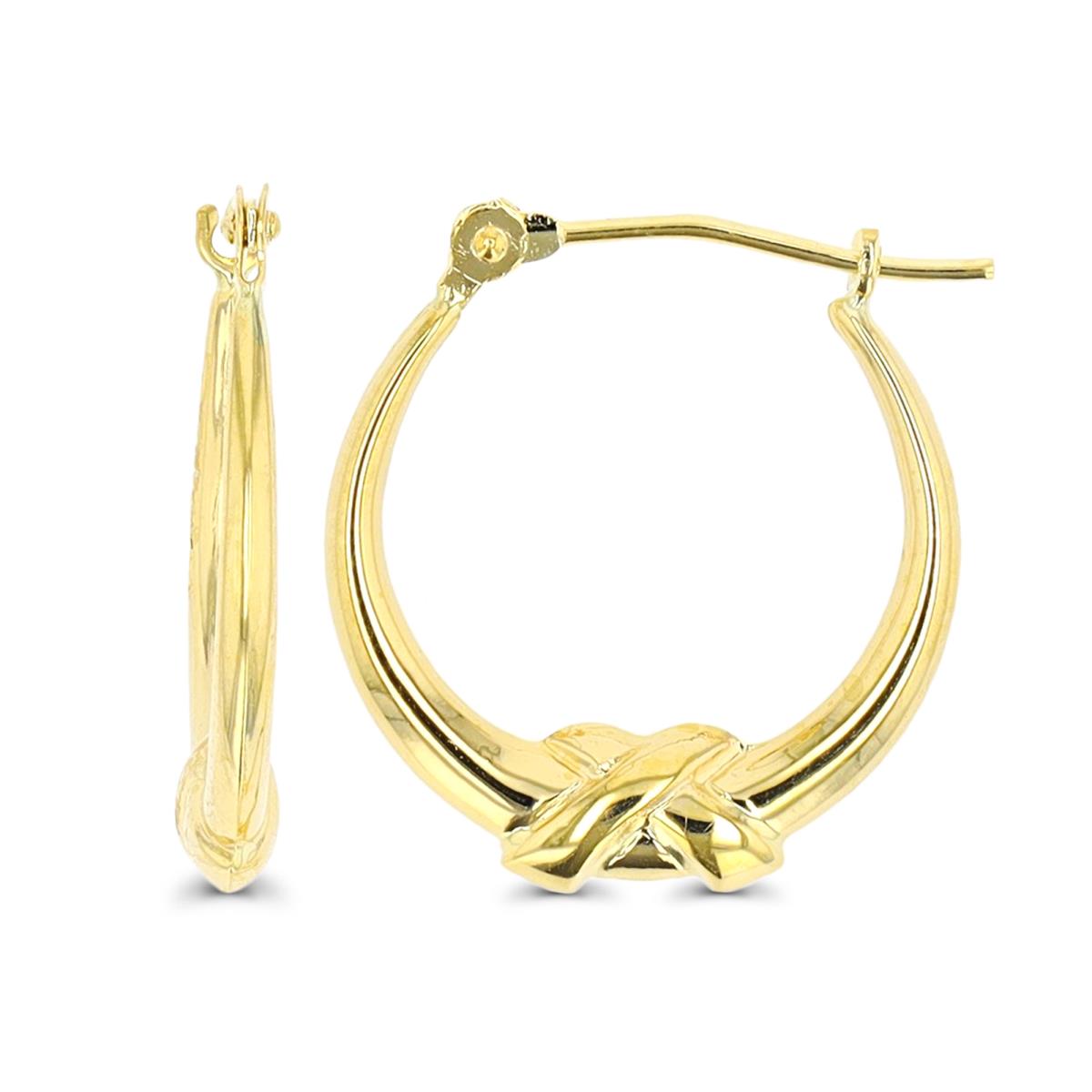 10K Yellow Gold 18x3mm High Polished Knot Hoop Earring