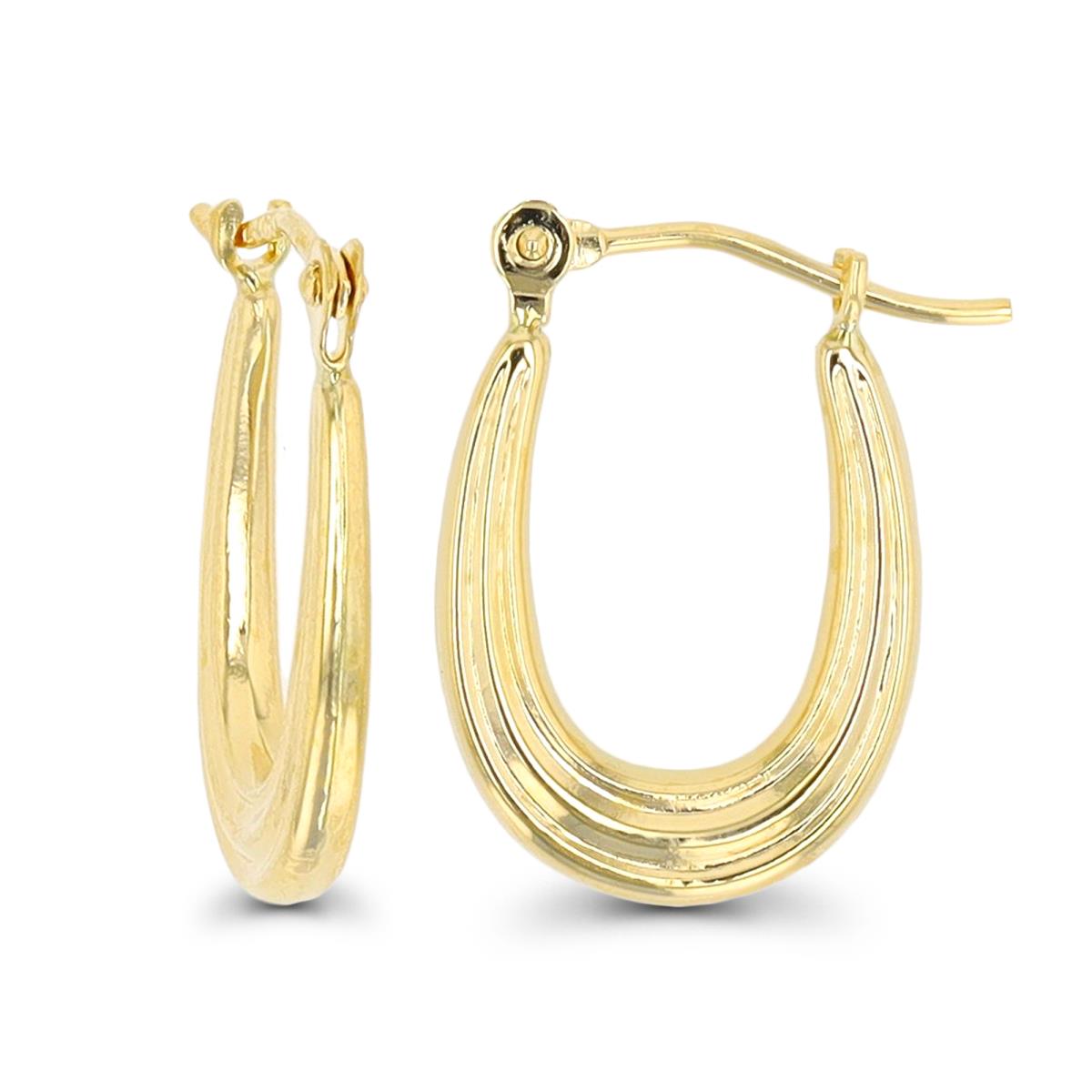 10K Yellow Gold 16x2mm Polished "U" Shaped Hoop Earring