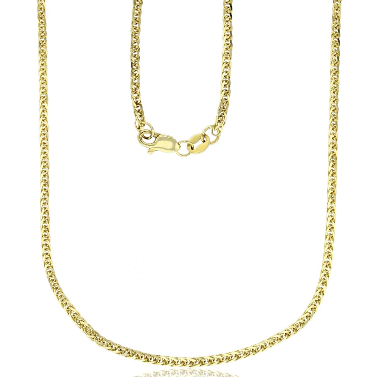 14k Yellow Gold DC 2.00mm 035 16" Triple Spiga Wheat Chain  