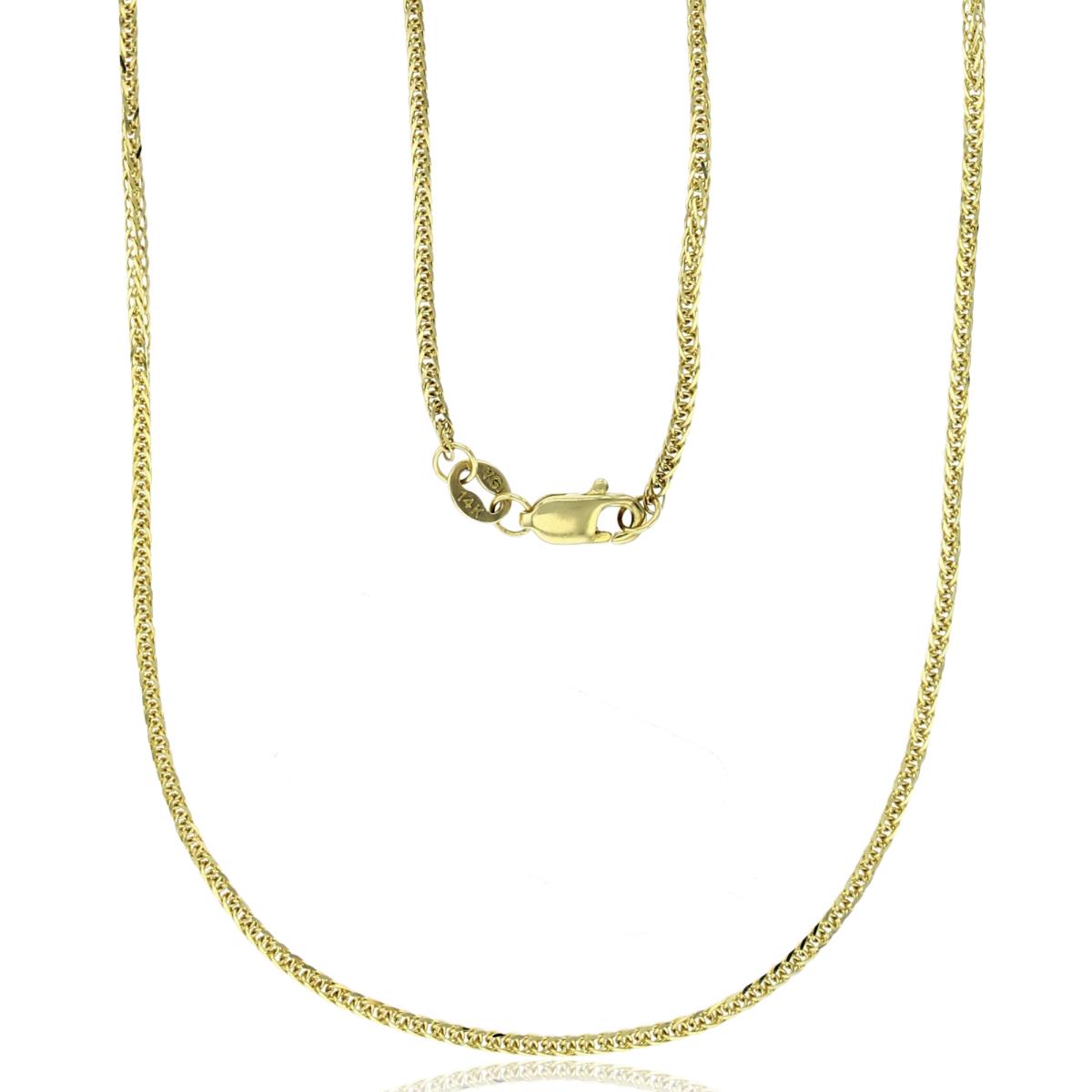 14k Yellow Gold DC 1.35mm 025 16" Triple Spiga Wheat Chain  