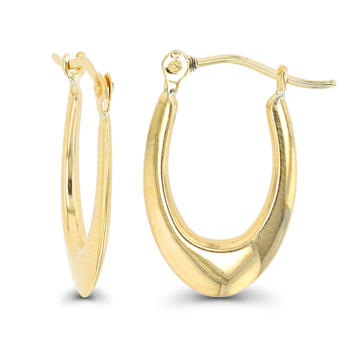 10K Yellow Gold 17x2mm High Polished Elongated Hoop Earring