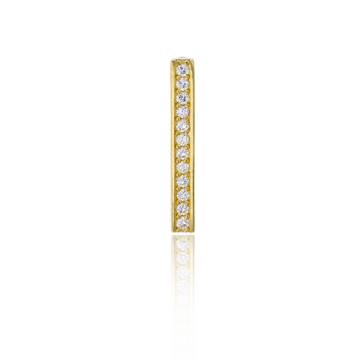 14K Yellow Gold 16x2mm One-Row Channel Set Straight Bar Pendant