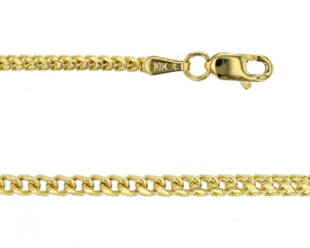 9K Yellow Gold 1.72mm 16" Solid Franco 050 Chain