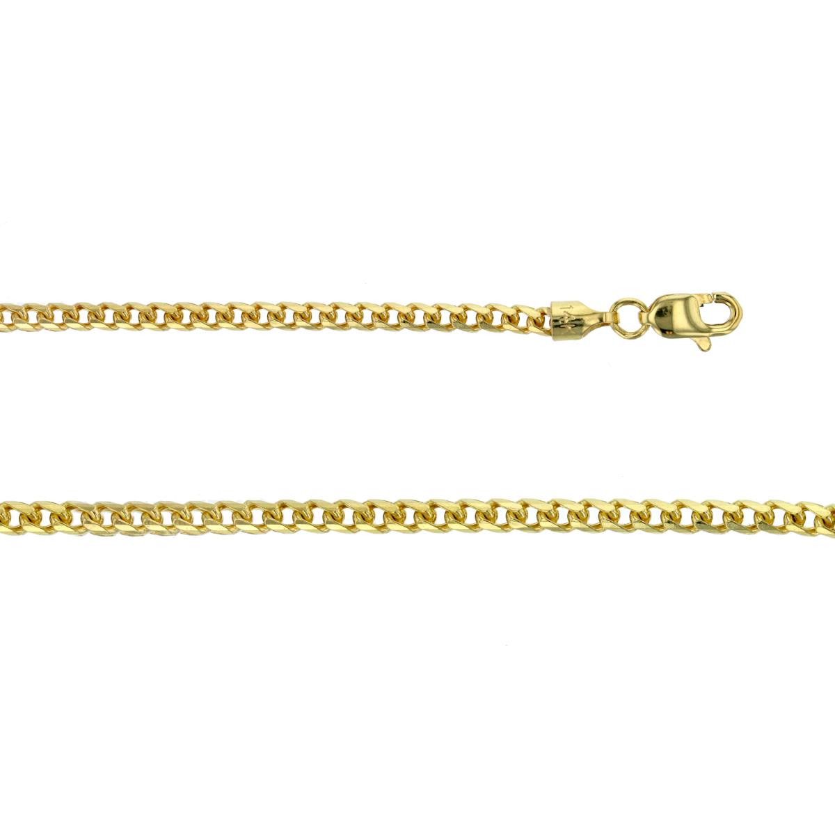 9K Yellow Gold 2.76mm 20" Solid Franco 080 Chain