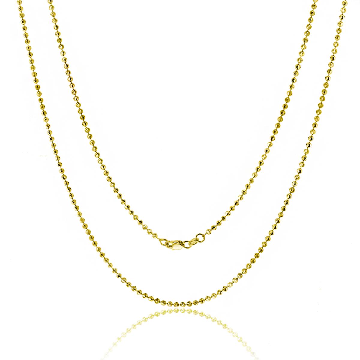 9K Yellow Gold 2mm 18" Moon Chain