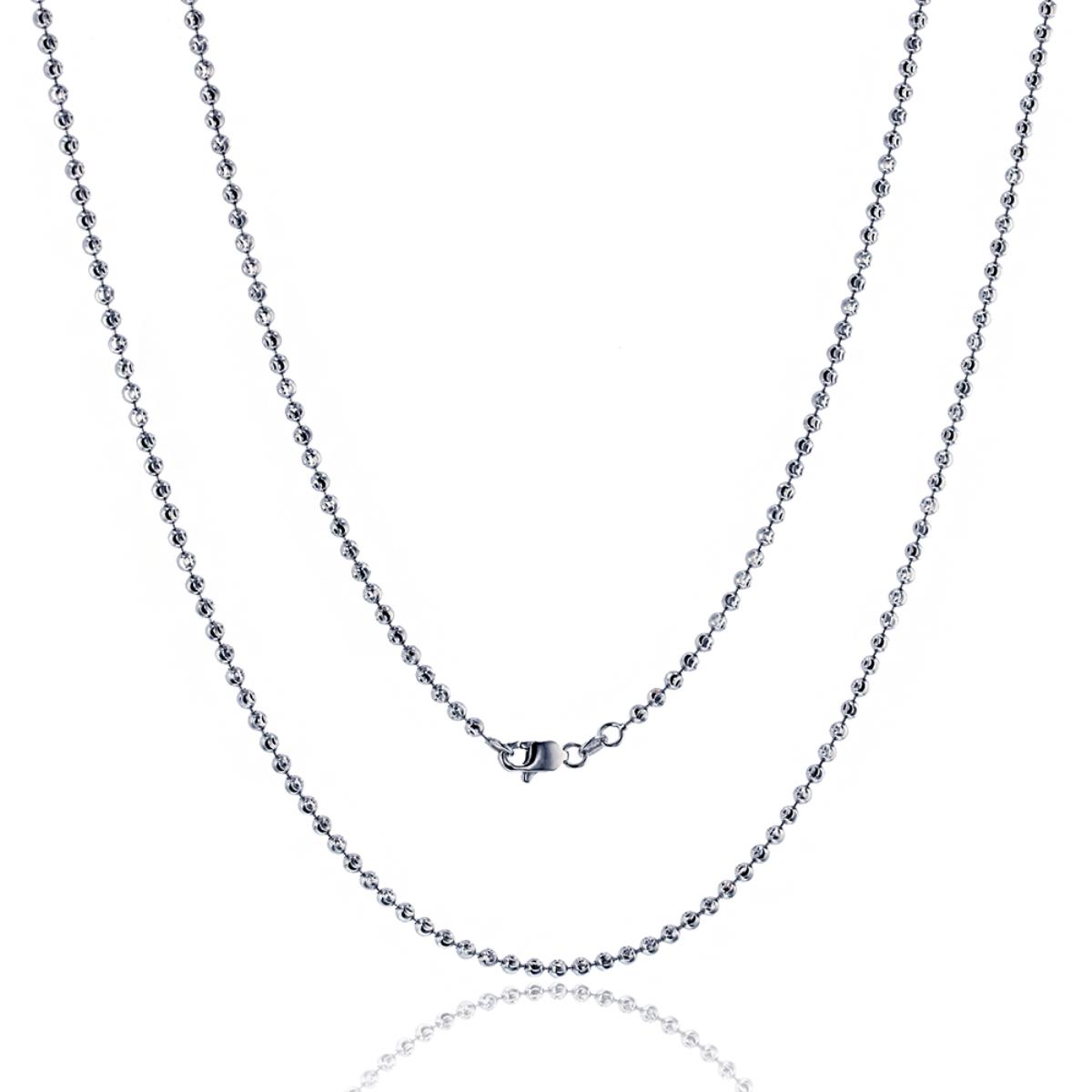 9K White Gold 2.50mm 18" Moon Chain