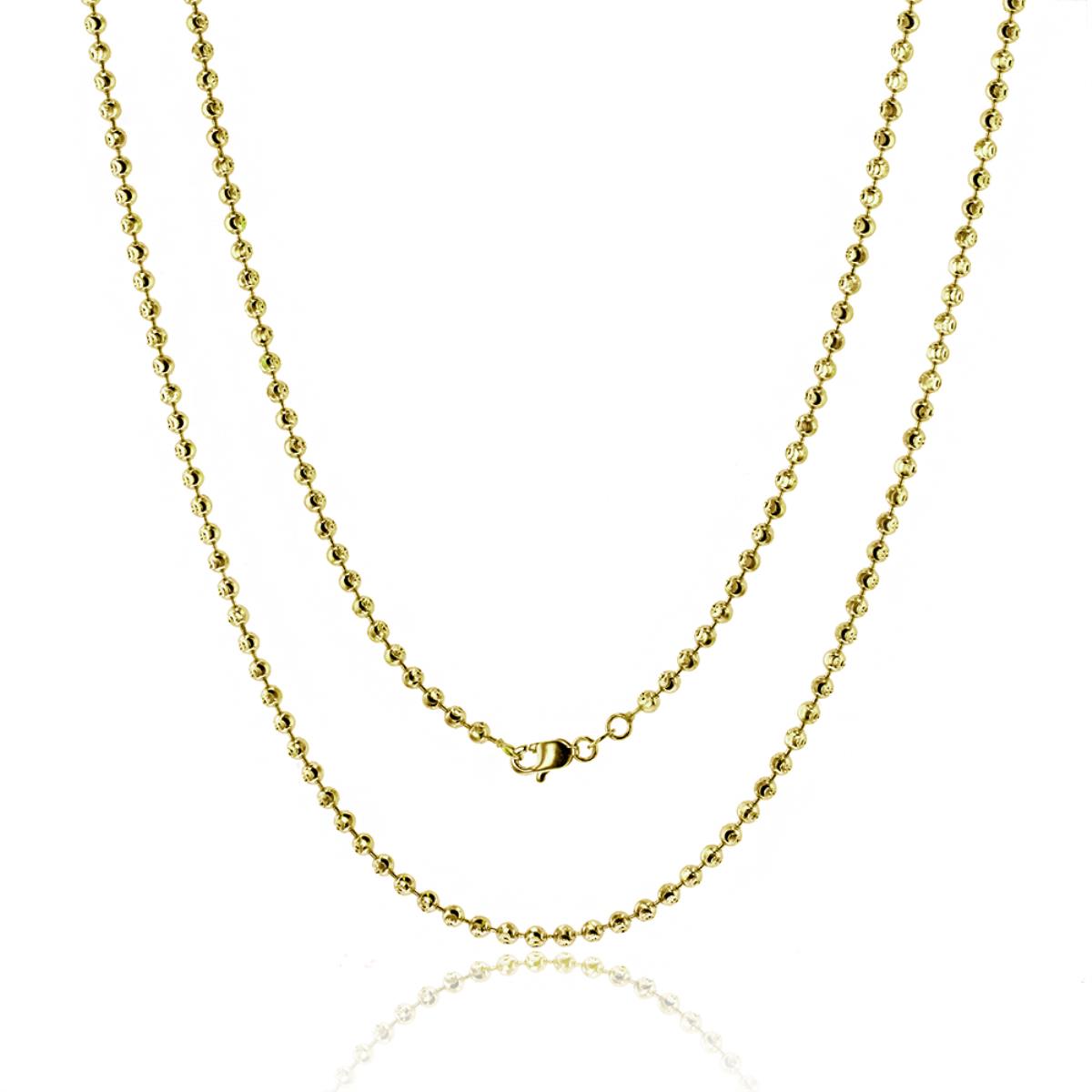 9K Yellow Gold 3mm 24" Moon Chain