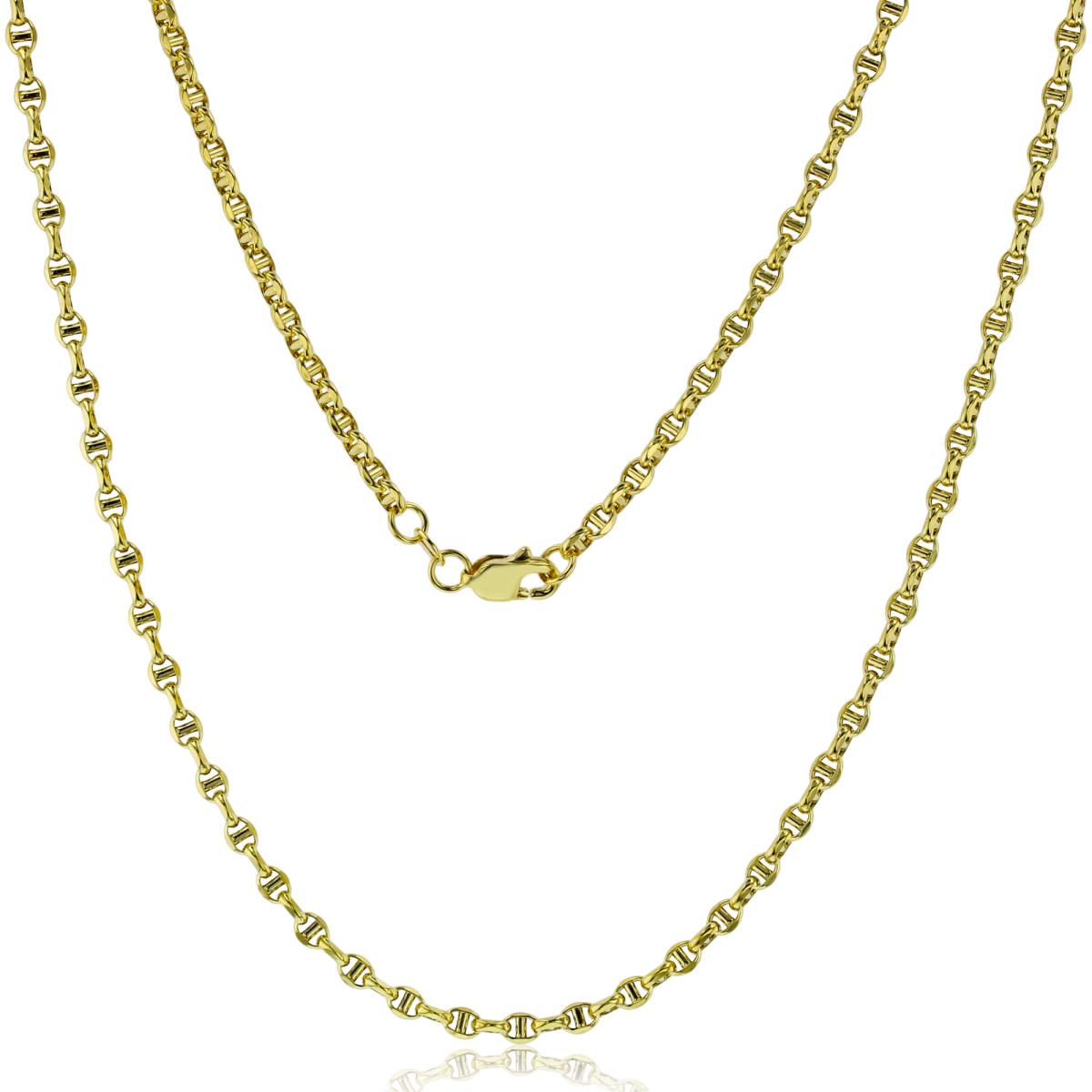 9K Yellow Gold Polished 3.00mm 18" Hollow Filk Chain