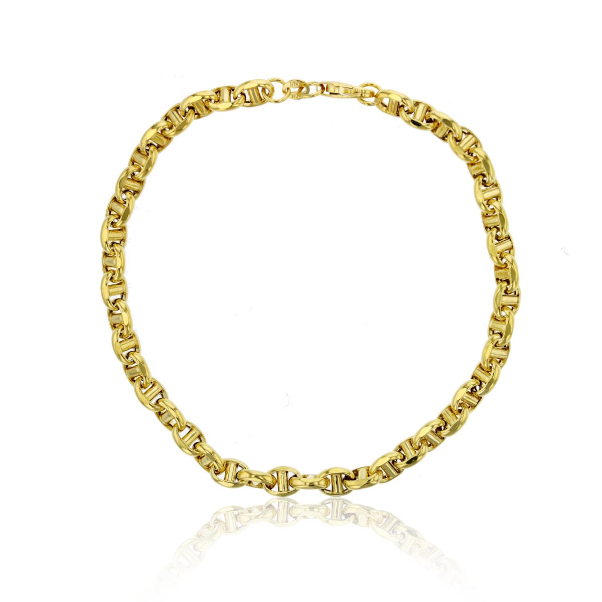 9K Yellow Gold Polished 5.00mm 8.5" Hollow Filk Chain Bracelet