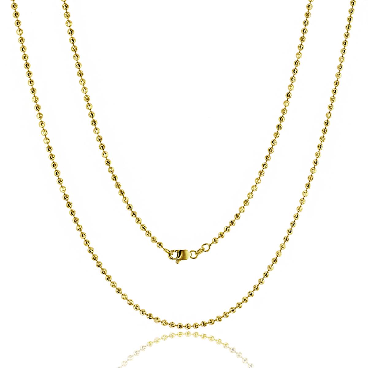 9K Yellow Gold 2.50mm 18" Moon Chain