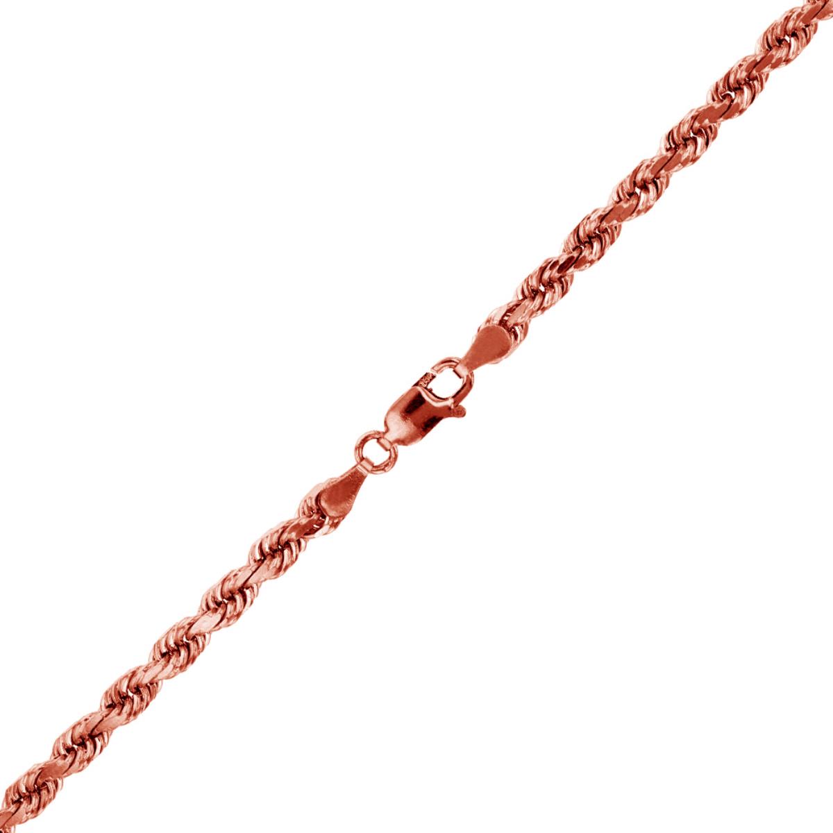 Sterling Silver Rose 3.30mm 070 22" DC 8 Side Rope Chain