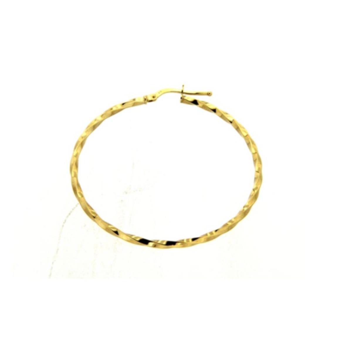 14K Yellow Gold Tight Twisted Hoop Earring