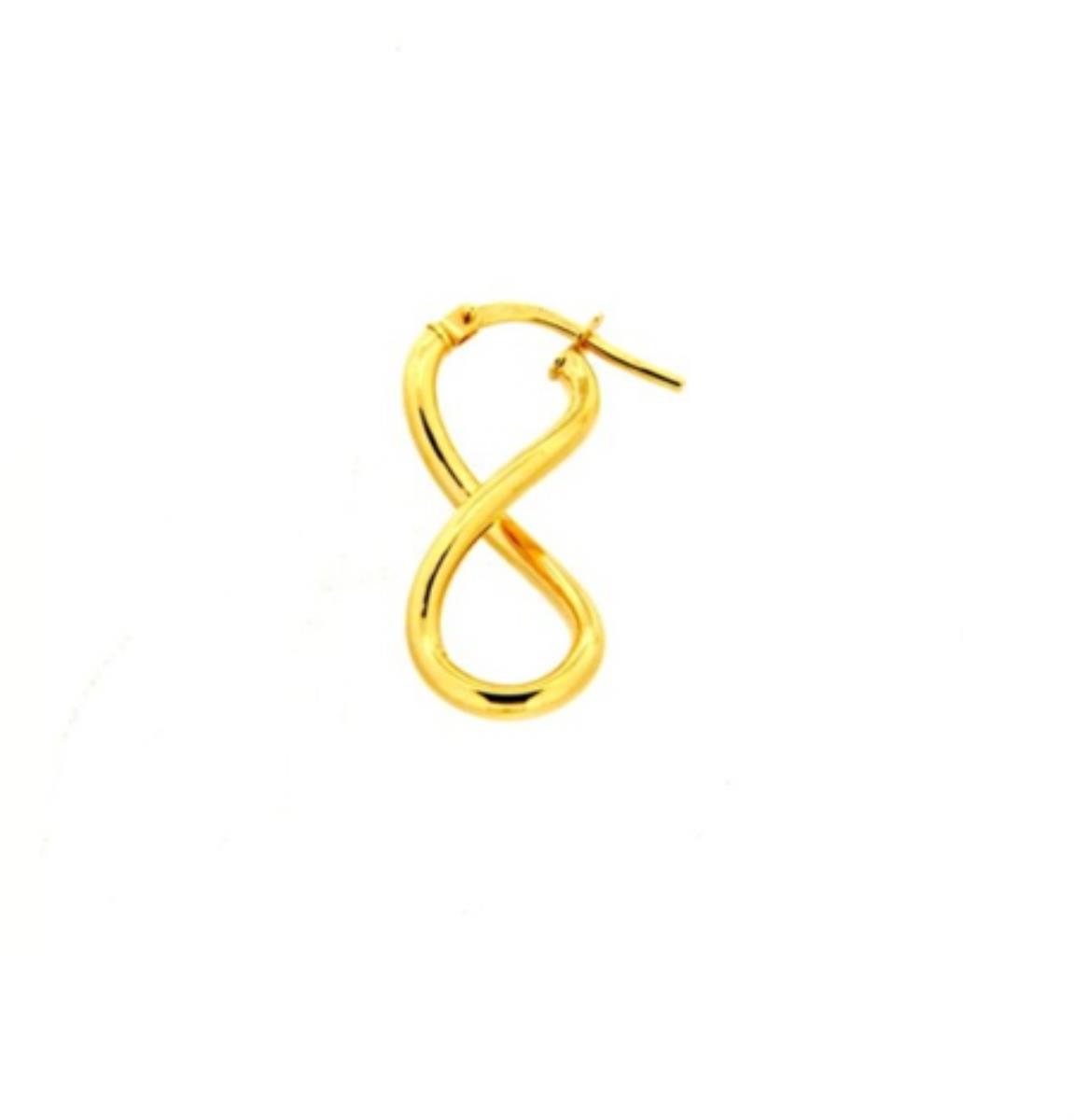 9K Yellow Gold Polished Infinity Shaped Hoop Earring