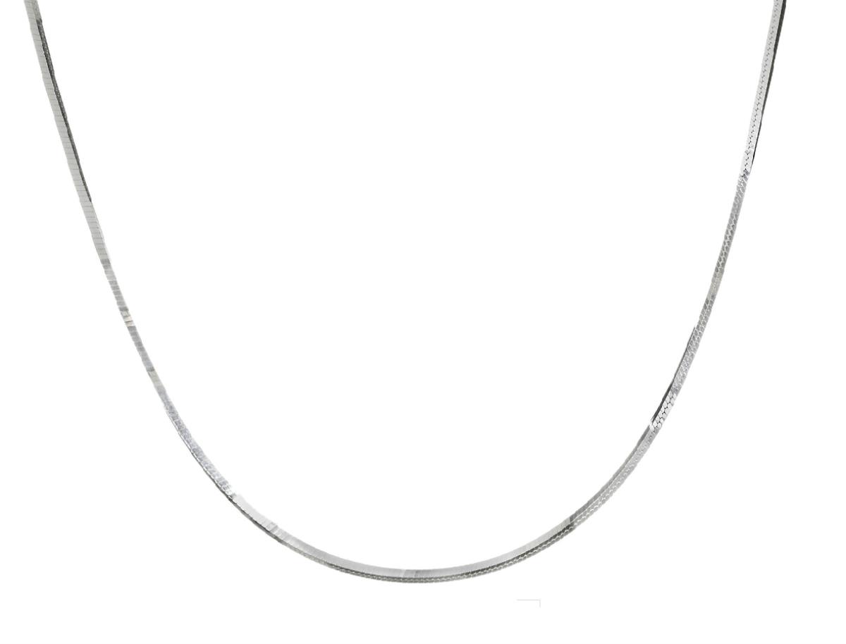 Sterling Silver E-coated 1.00mm Square Snake 18" Basic Chain