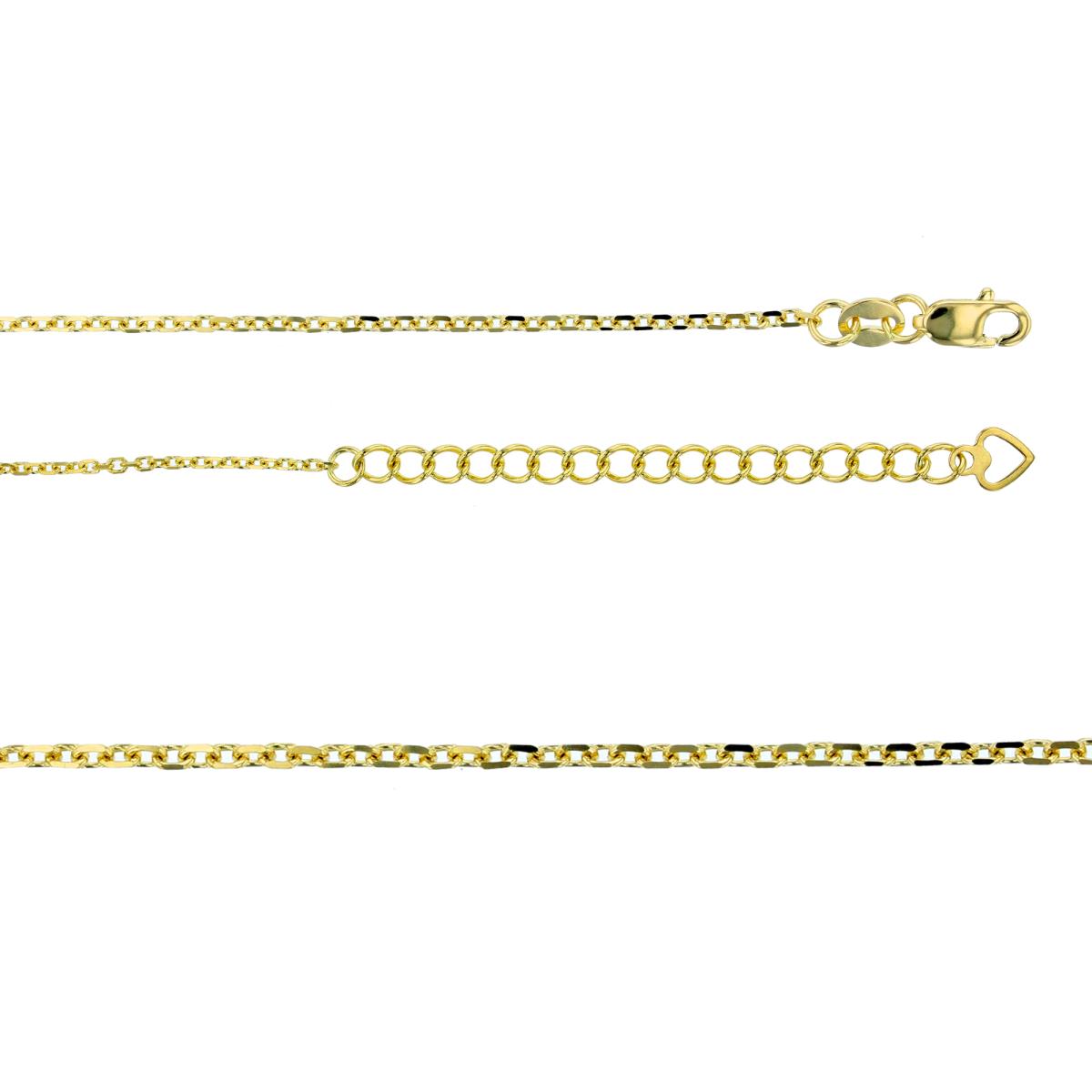 14K Yellow Gold 0.40 Gauge 16"+2" Extender Cable Chain