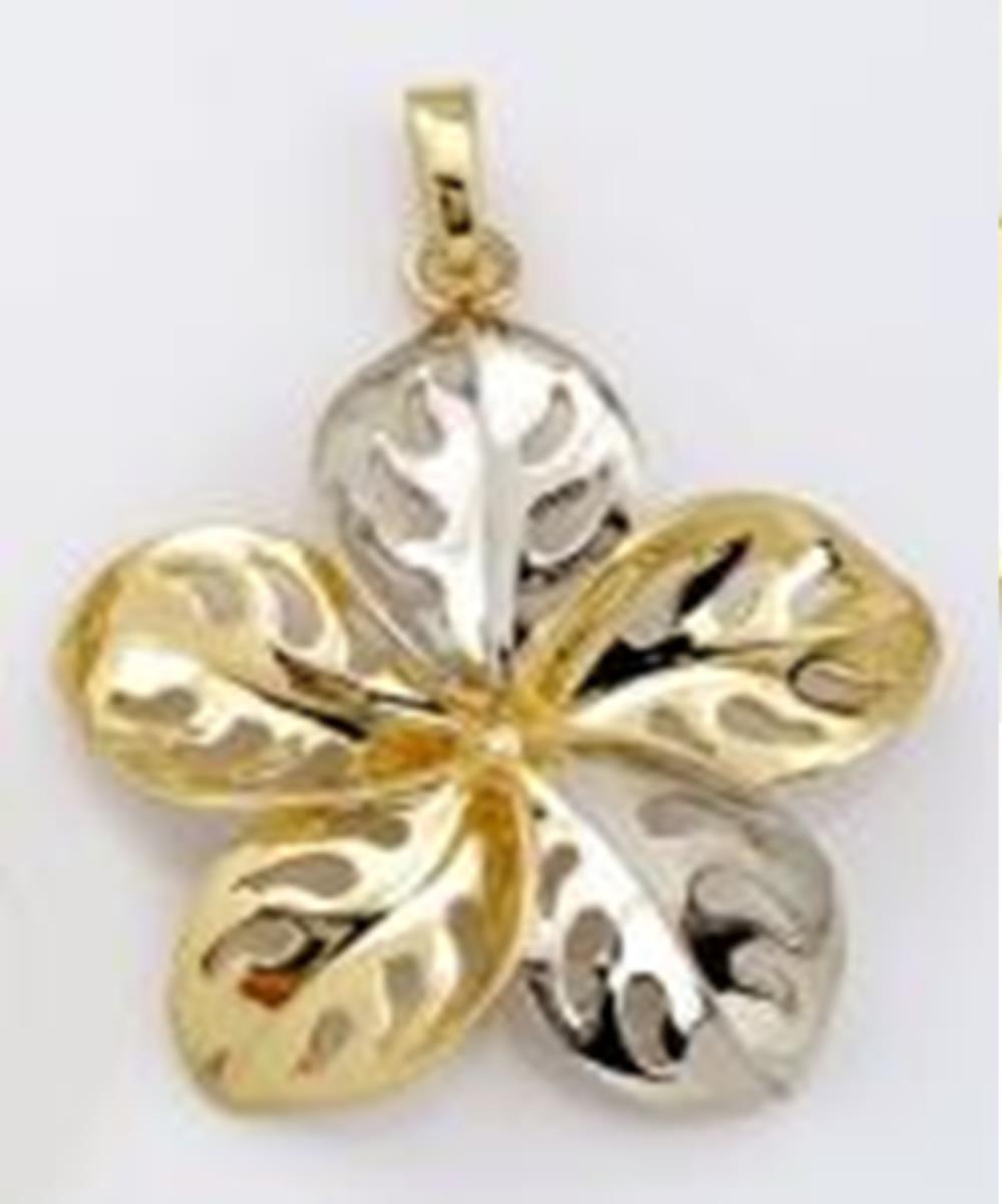 14K Two-Tone Gold Polished 5-Leaf Clover Cut-Out 20"+2" Cable Chain Necklace