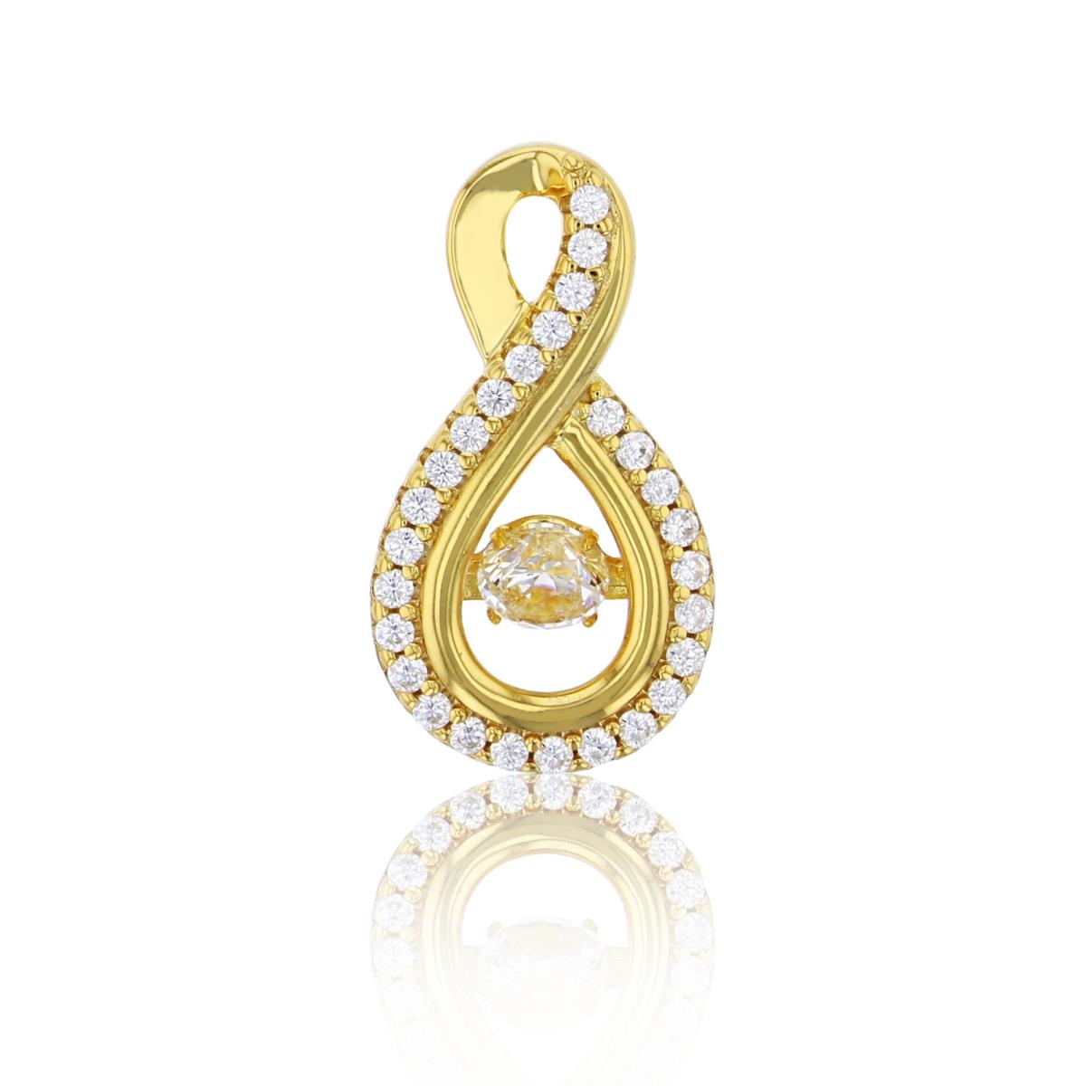 Sterling Silver Yellow Micropave Infinity Dangling Pendant