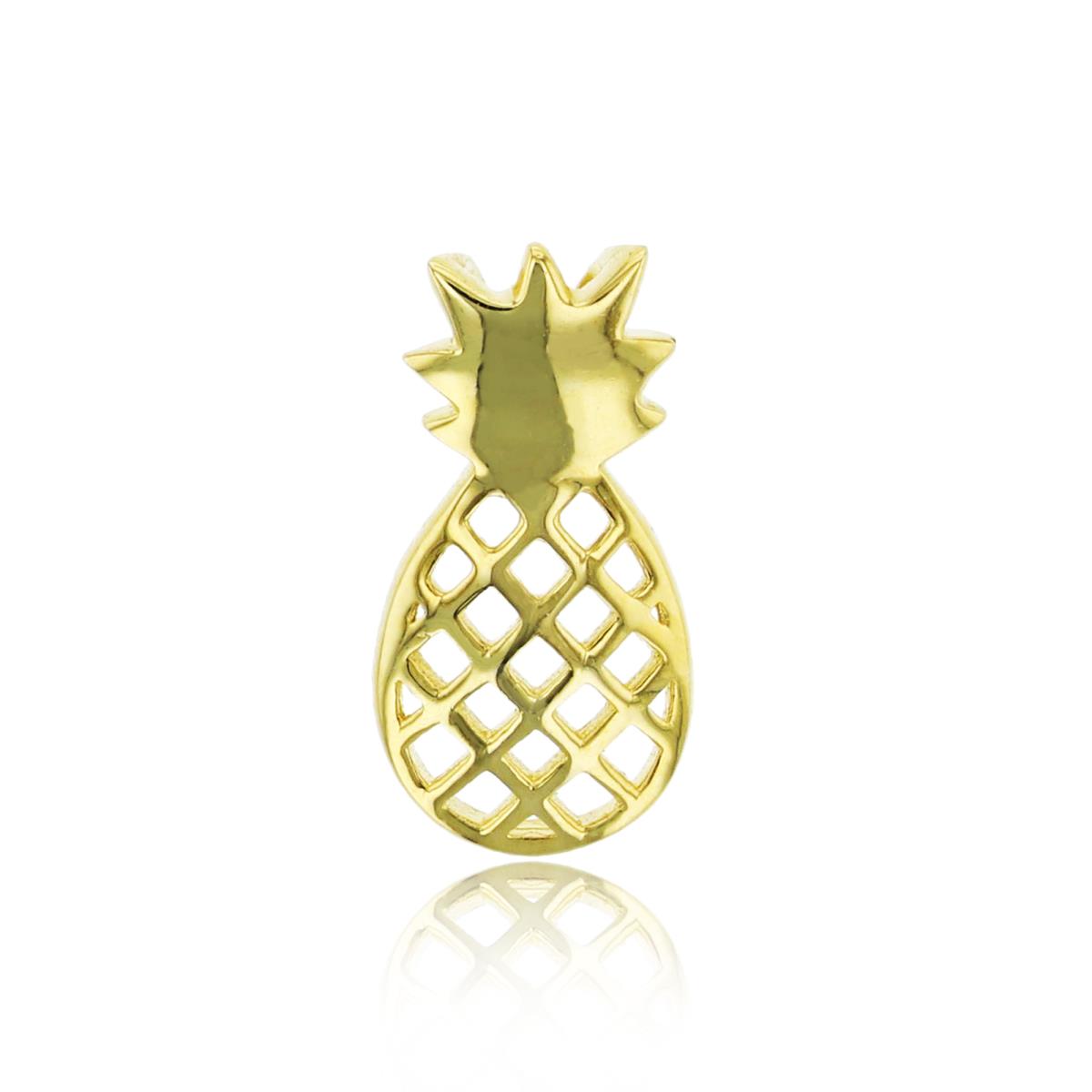 Sterling Silver Yellow 14x7mm Polished Pineapple Pendant