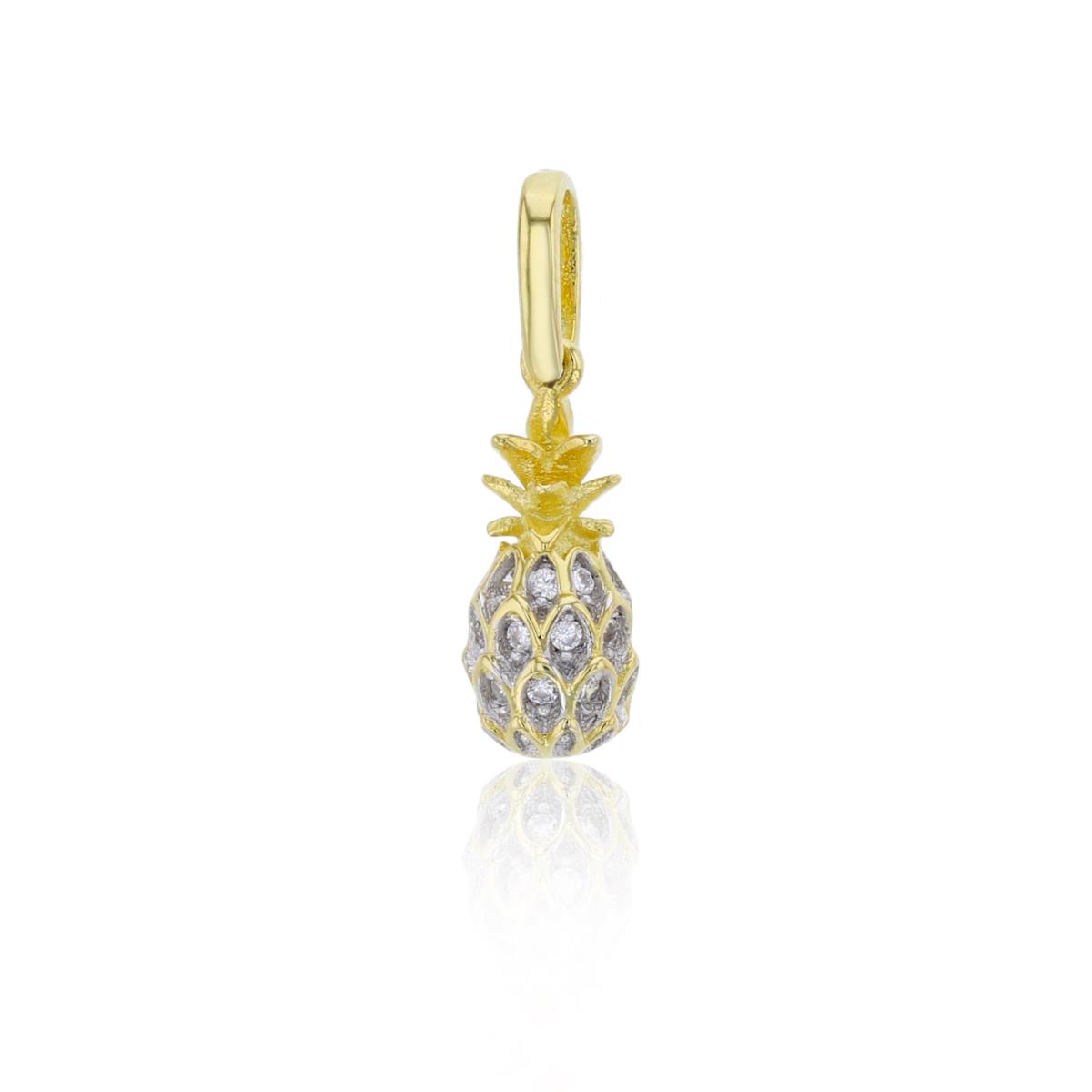 Sterling Silver Yellow Rd Cut CZ Pineapple Pendant