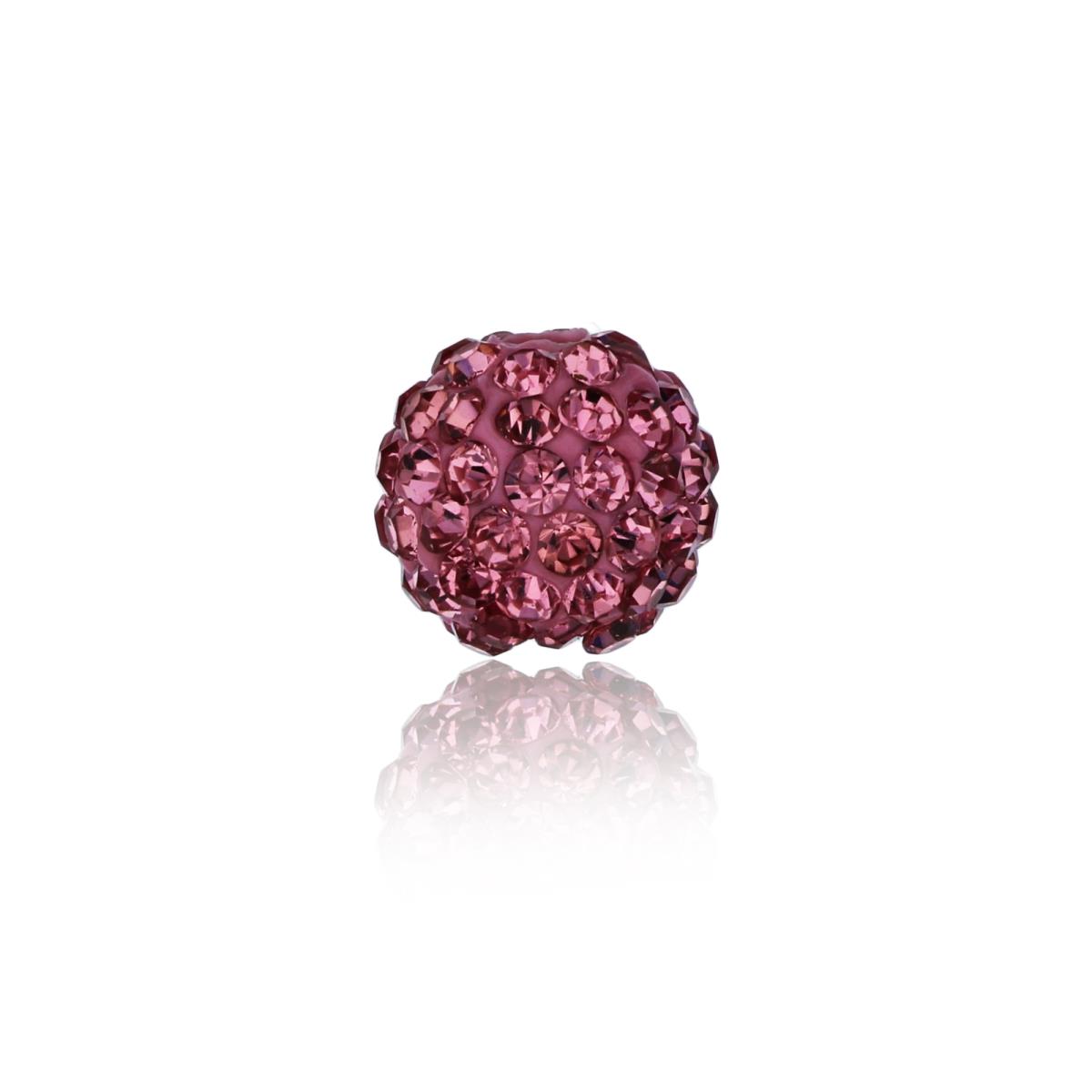 6mm Pink Crystal Fireball Bead Pendant