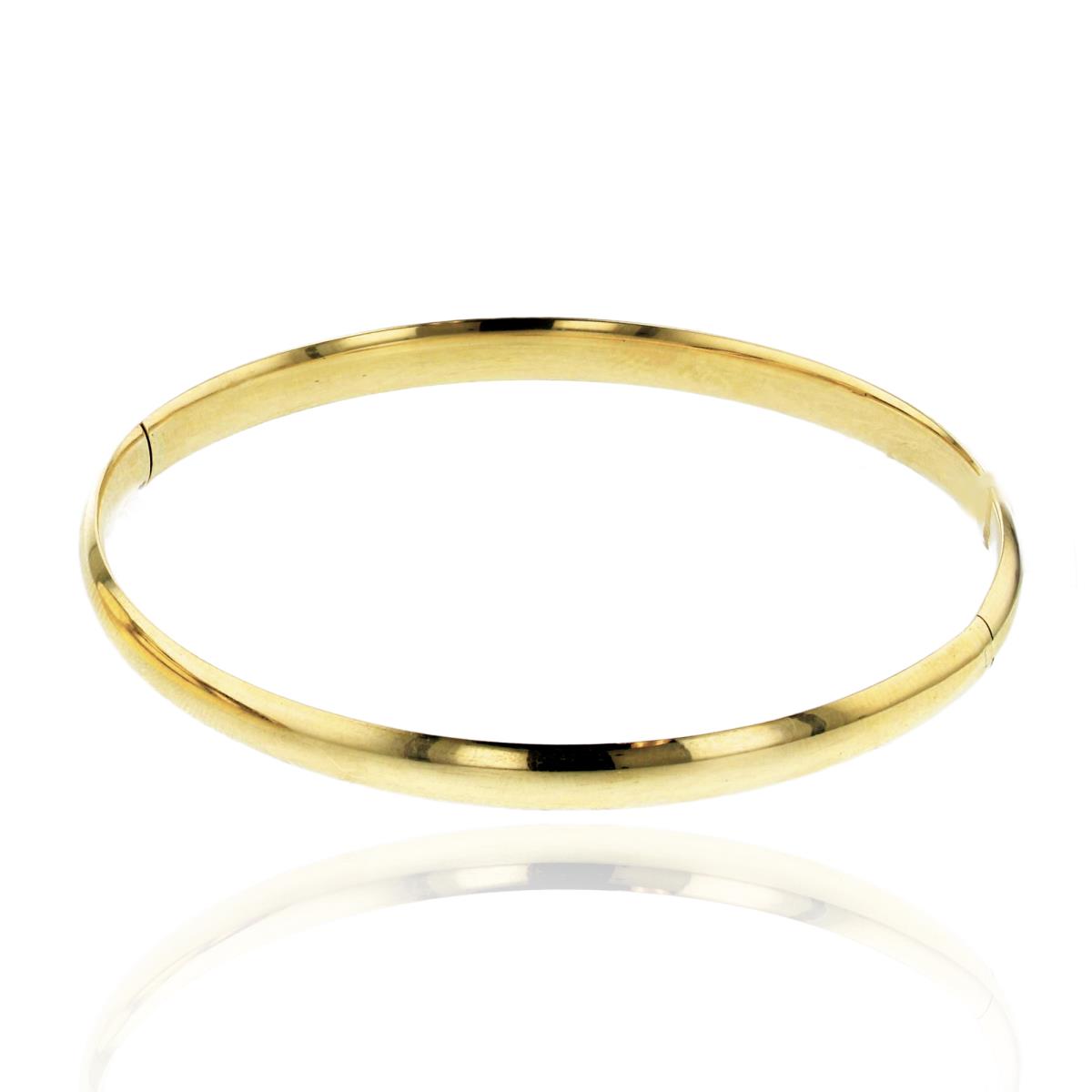 14K Yellow Gold 4/16 5MM 8" Polish Rounded Bangle