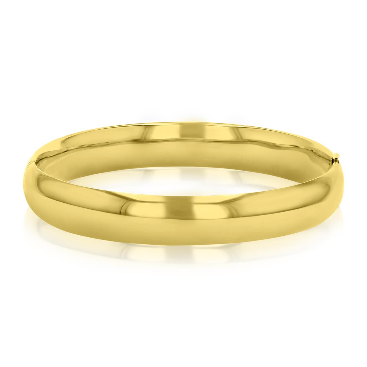 14K Yellow Gold Polished 7/16 8" Hollow Bangle