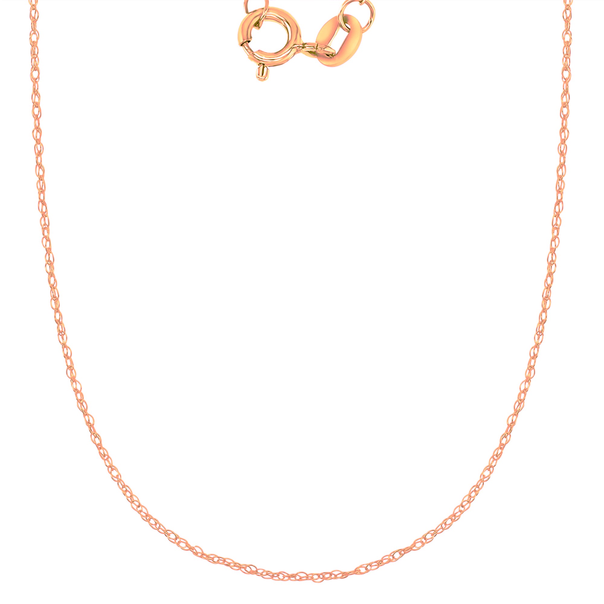 10K Rose Gold 0.85mm 18" 6R Rope Chain
