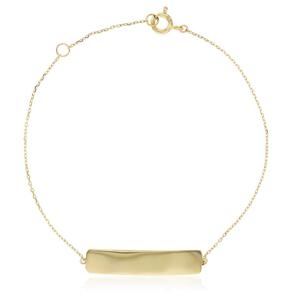 10K Yellow Gold High Polished Engravable 6.25"-7.25" ID Bracelet