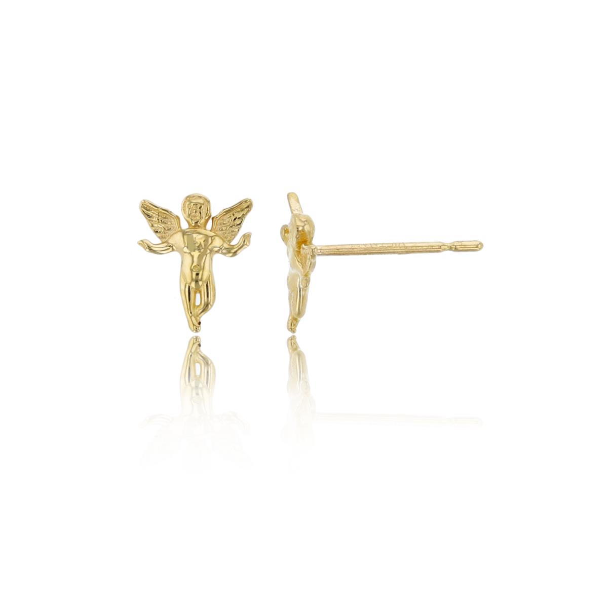 14K Yellow Gold 7x6mm Polished Angel Stud Earring