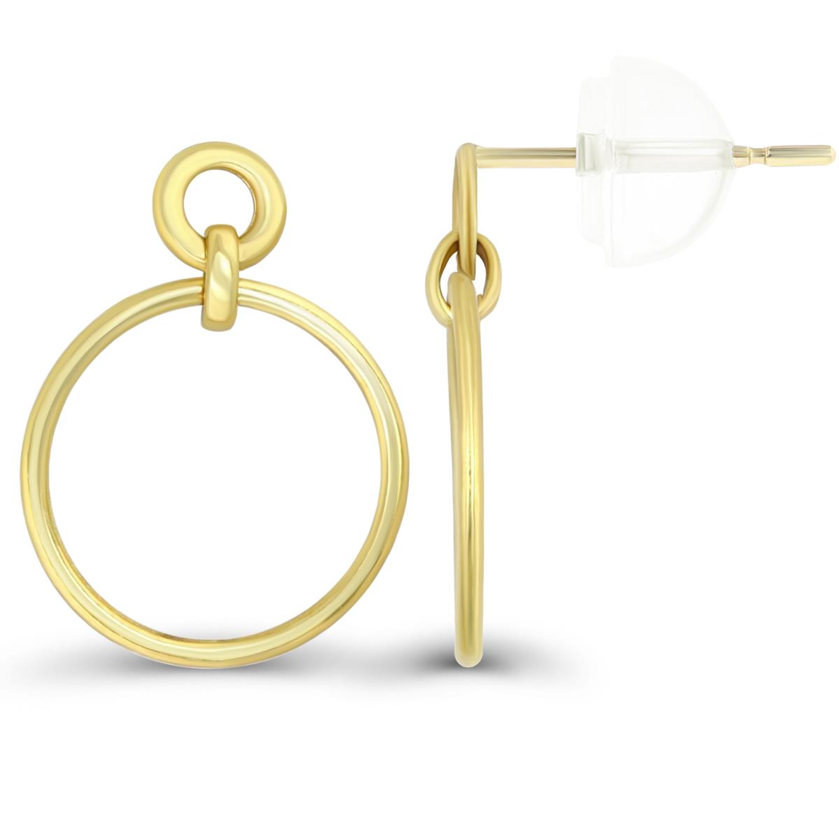 14K Yellow Gold 22x16mm Polished Open Circle Dangling Earring