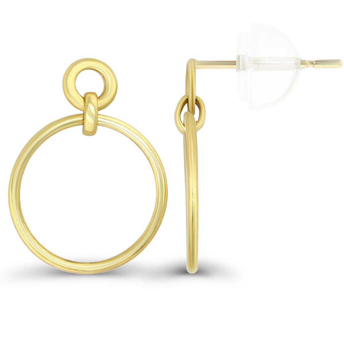 10K Yellow Gold 22x16mm Polished Open Circle Dangling Earring