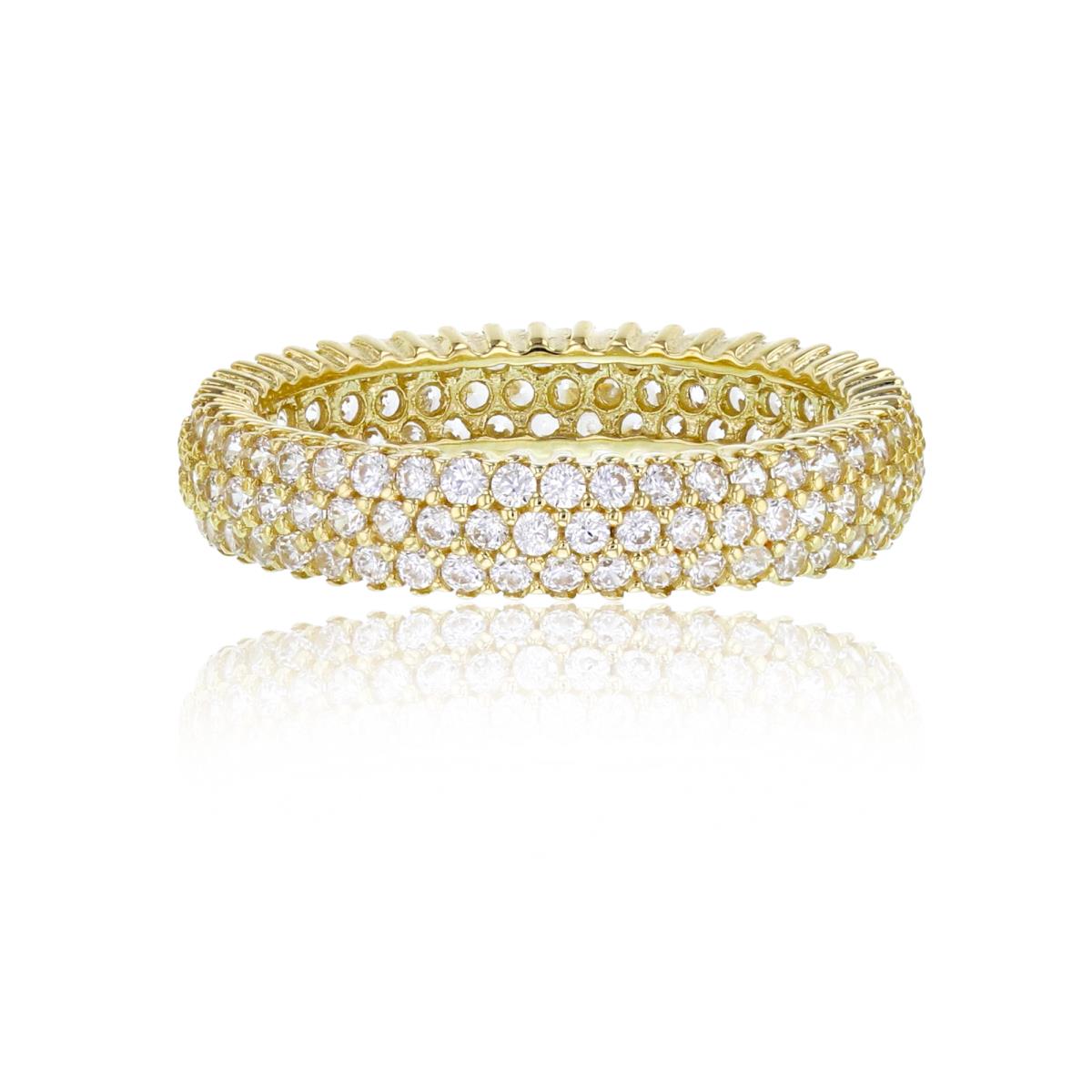 14K Yellow Gold 4mm Micropave CZ Eternity Ring