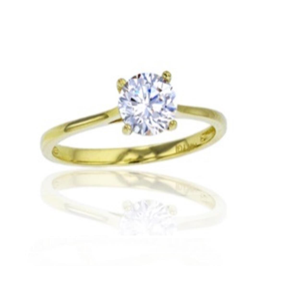 9K Yellow Gold 6mm Round Cut Solitaire Engagement Ring